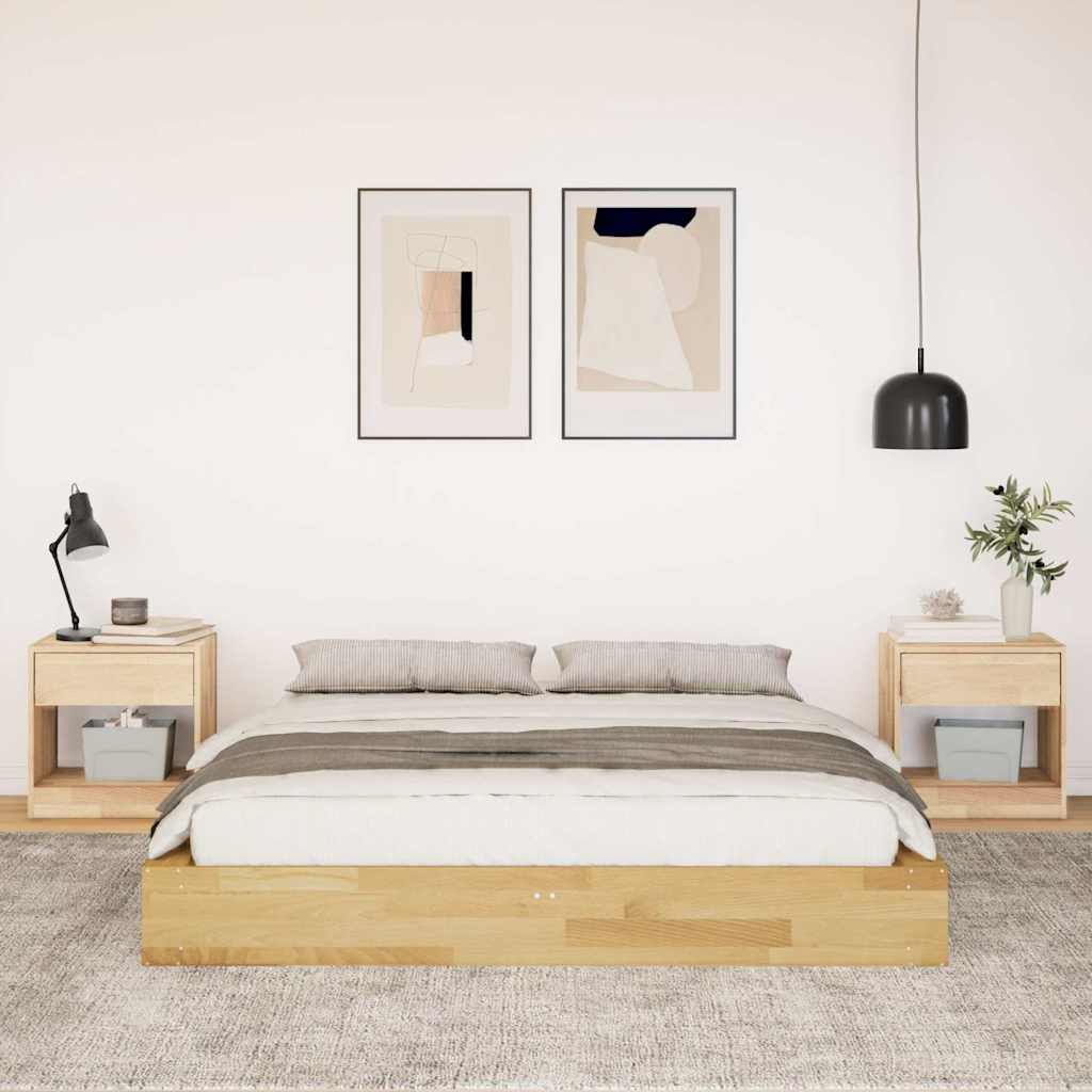 Πλαίσιο κρεβατιού χωρίς στρώμα 150x200 cm μασίφ ξύλο δρυς