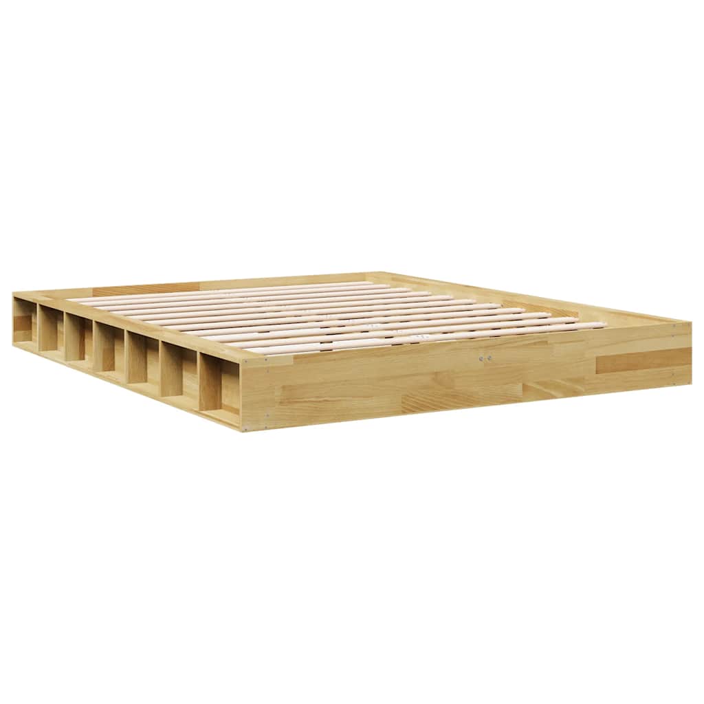 Πλαίσιο κρεβατιού χωρίς στρώμα 150x200 cm μασίφ ξύλο δρυς