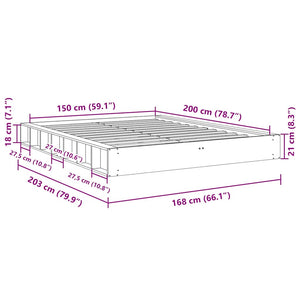 Πλαίσιο κρεβατιού χωρίς στρώμα 150x200 cm μασίφ ξύλο δρυς
