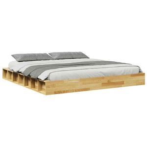 Πλαίσιο κρεβατιού χωρίς στρώμα 180x200 cm μασίφ ξύλο δρυς