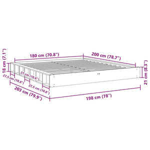 Πλαίσιο κρεβατιού χωρίς στρώμα 180x200 cm μασίφ ξύλο δρυς