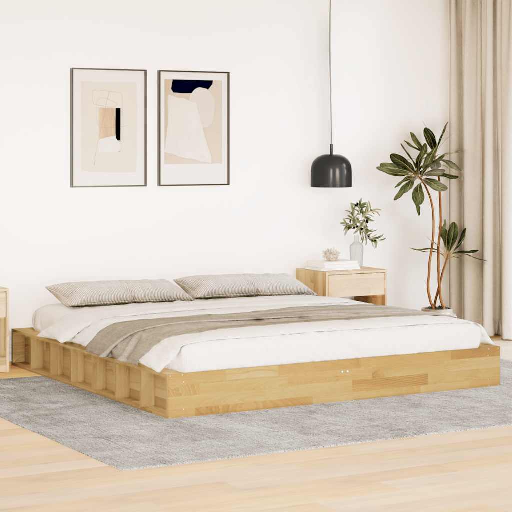 Πλαίσιο κρεβατιού χωρίς στρώμα 180x200 cm μασίφ ξύλο δρυς