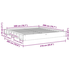 Πλαίσιο κρεβατιού χωρίς στρώμα 200x200 cm μασίφ ξύλο δρυς