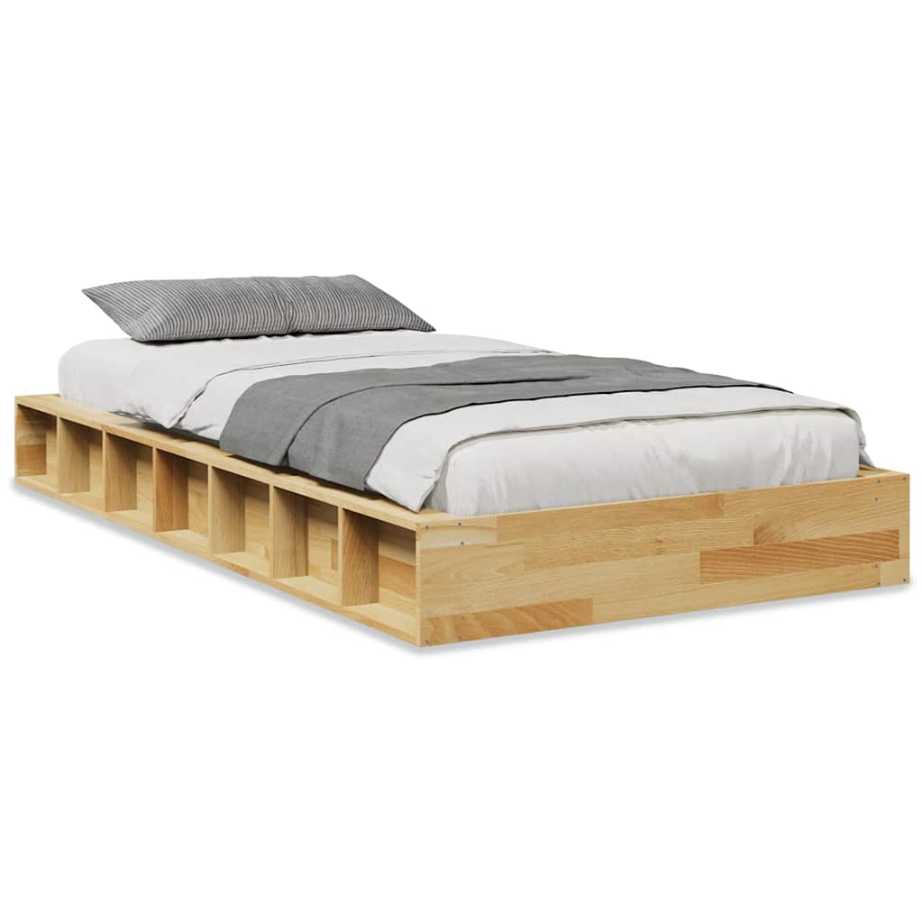 Πλαίσιο κρεβατιού  χωρίς στρώμα 75x190 cm μασίφ ξύλο δρυς