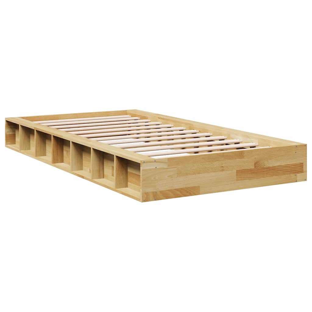 Πλαίσιο κρεβατιού  χωρίς στρώμα 75x190 cm μασίφ ξύλο δρυς