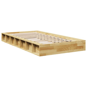 Πλαίσιο κρεβατιού  χωρίς στρώμα 75x190 cm μασίφ ξύλο δρυς