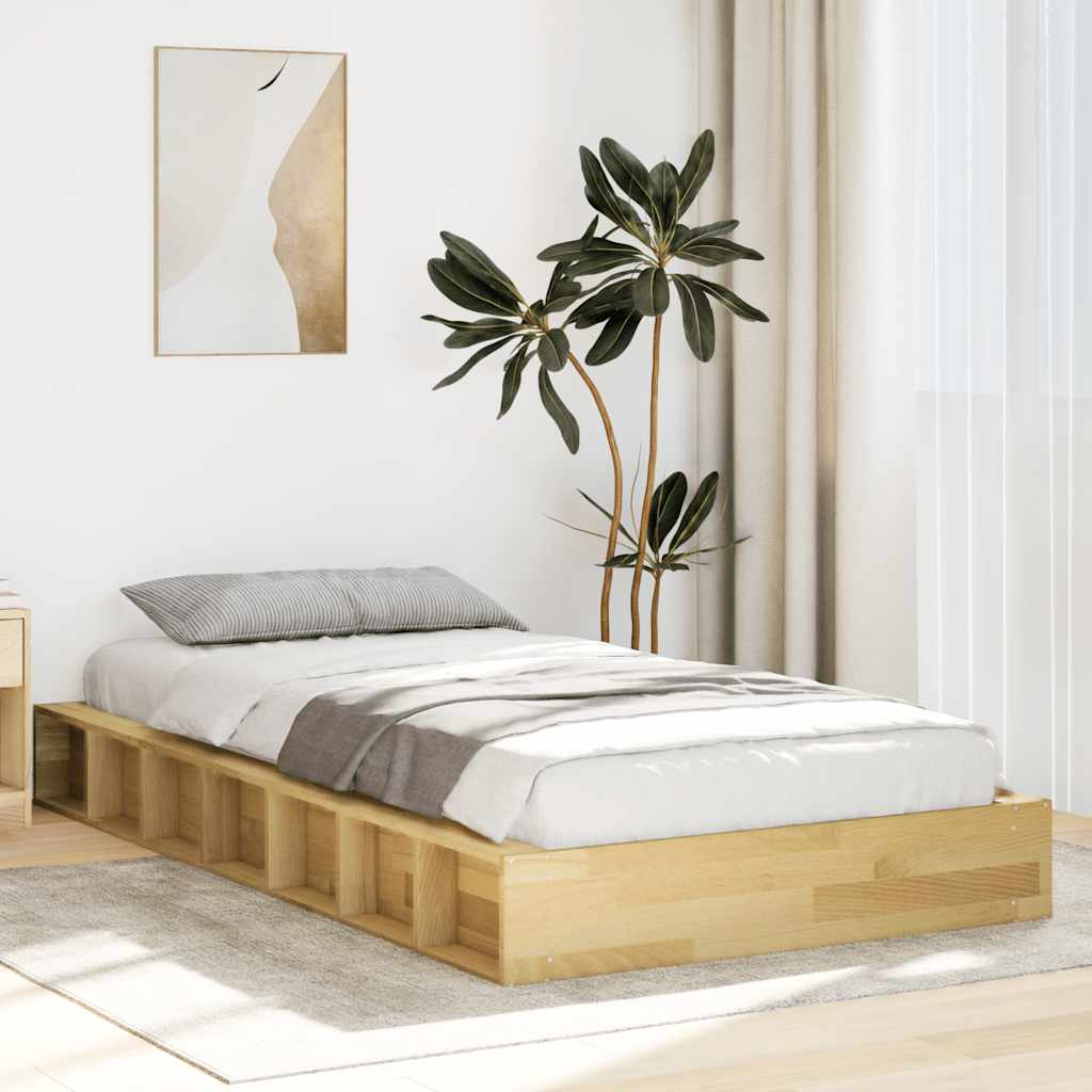 Πλαίσιο κρεβατιού  χωρίς στρώμα 75x190 cm μασίφ ξύλο δρυς