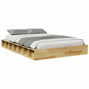 Πλαίσιο κρεβατιού χωρίς στρώμα 120x190 cm μασίφ ξύλο δρυς