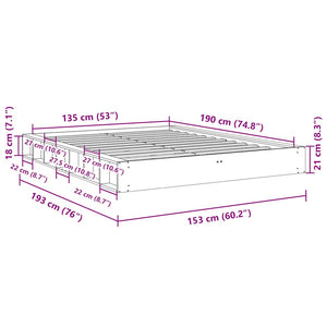 Πλαίσιο κρεβατιού χωρίς στρώμα 135x190 cm μασίφ ξύλο δρυς