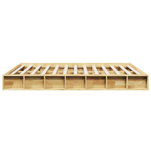 Πλαίσιο κρεβατιού  χωρίς στρώμα 140x190 cm μασίφ ξύλο δρυς