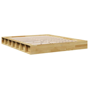 Πλαίσιο κρεβατιού  χωρίς στρώμα 140x190 cm μασίφ ξύλο δρυς