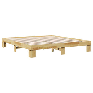 Πλαίσιο κρεβατιού χωρίς στρώμα 200x200 cm μασίφ ξύλο δρυς