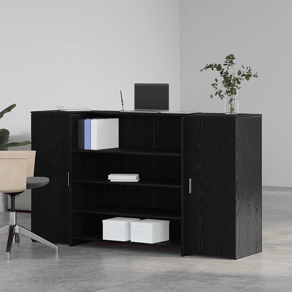 Γραφείο Υποδοχής Μαύρη Δρυς 180x50x103,5 εκ. από Τεχνητό Ξύλο