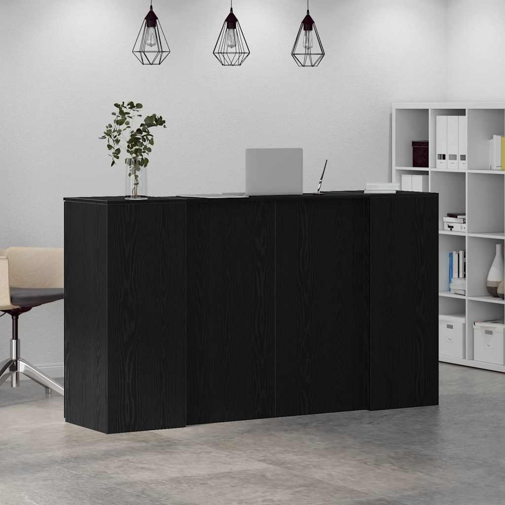 Γραφείο Υποδοχής Μαύρη Δρυς 180x50x103,5 εκ. από Τεχνητό Ξύλο
