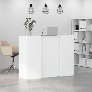 Γραφείο υποδοχής  Λευκό 135x50x103,5 cm Κατασκευασμένο ξύλο