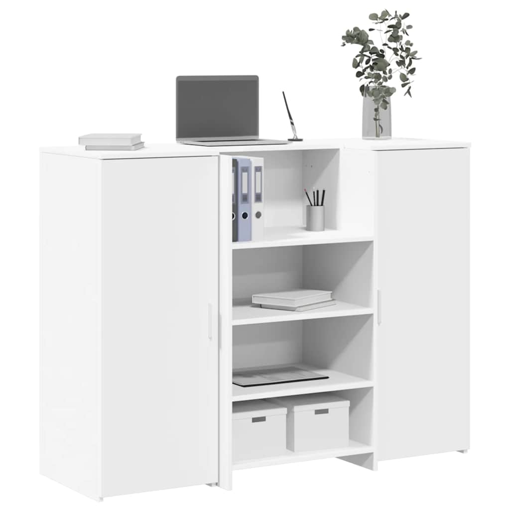 Γραφείο υποδοχής  Λευκό 135x50x103,5 cm Κατασκευασμένο ξύλο