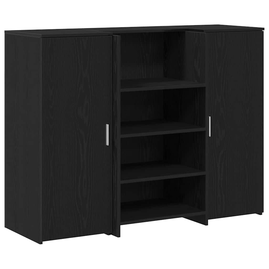 Γραφείο υποδοχής Μαύρο Δρυς 135x50x103,5 εκ. Επεξεργασμένο Ξύλο