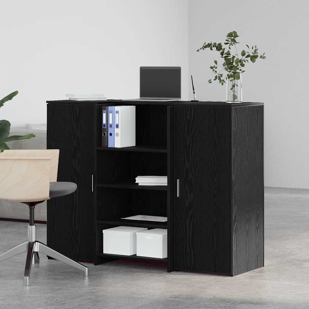 Γραφείο υποδοχής Μαύρο Δρυς 135x50x103,5 εκ. Επεξεργασμένο Ξύλο