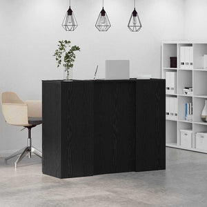 Γραφείο υποδοχής Μαύρο Δρυς 135x50x103,5 εκ. Επεξεργασμένο Ξύλο