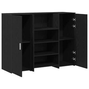 Γραφείο υποδοχής Μαύρο Δρυς 135x50x103,5 εκ. Επεξεργασμένο Ξύλο