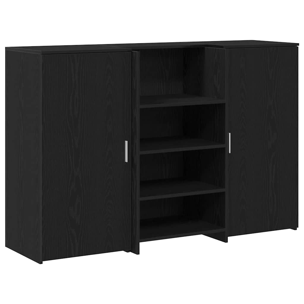 Γραφείο υποδοχής Μαύρο Δρυς 155x50x103,5 εκ. Επεξεργασμένο Ξύλο