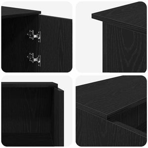 Γραφείο υποδοχής Μαύρο Δρυς 155x50x103,5 εκ. Επεξεργασμένο Ξύλο