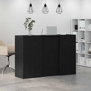 Γραφείο υποδοχής Μαύρο Δρυς 155x50x103,5 εκ. Επεξεργασμένο Ξύλο