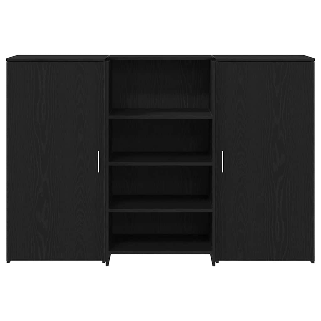 Γραφείο υποδοχής Μαύρο Δρυς 155x50x103,5 εκ. Επεξεργασμένο Ξύλο