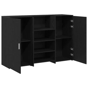Γραφείο υποδοχής Μαύρο Δρυς 155x50x103,5 εκ. Επεξεργασμένο Ξύλο