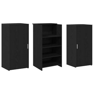 Γραφείο υποδοχής Μαύρο Δρυς 155x50x103,5 εκ. Επεξεργασμένο Ξύλο