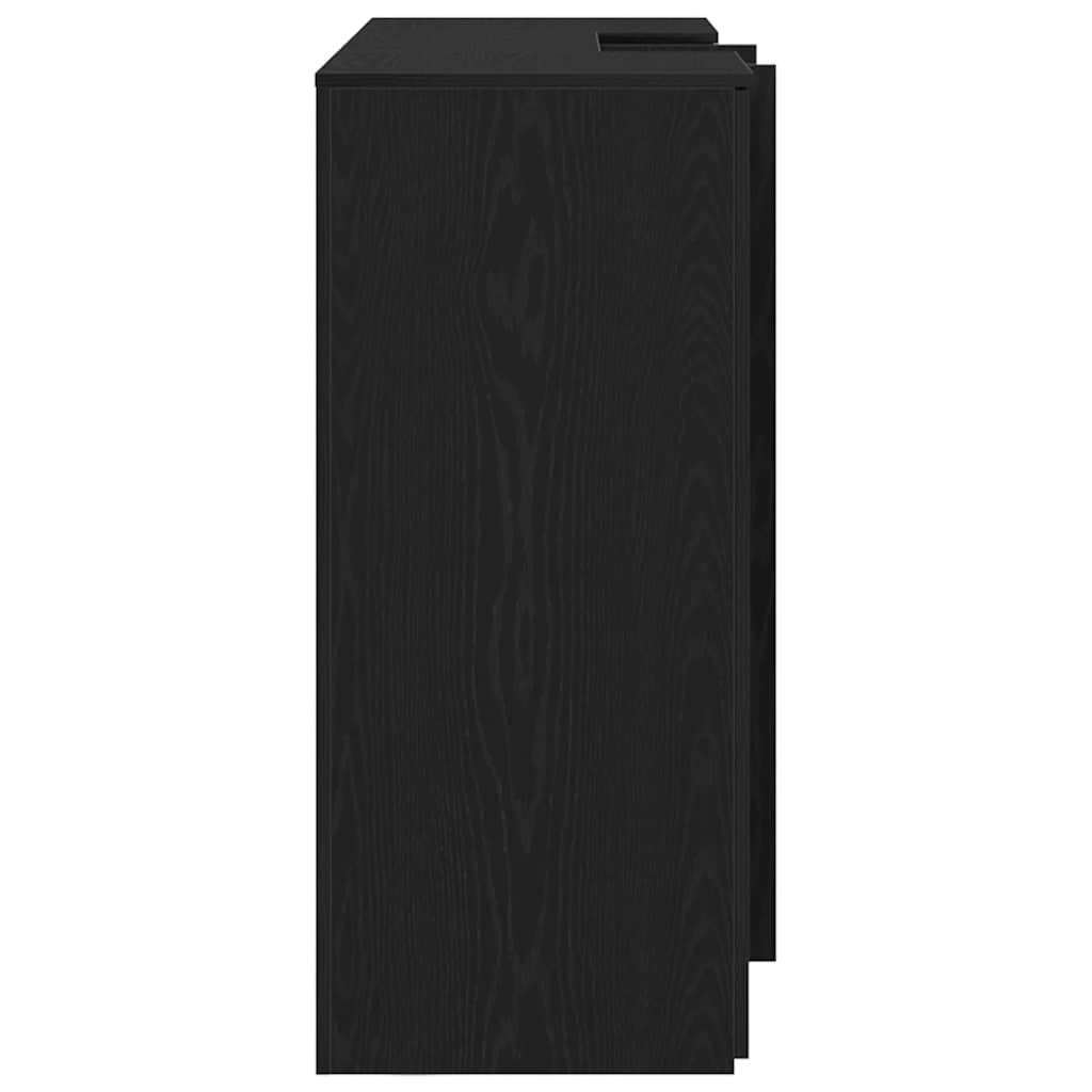 Γραφείο υποδοχής Μαύρο Δρυς 155x50x103,5 εκ. Επεξεργασμένο Ξύλο