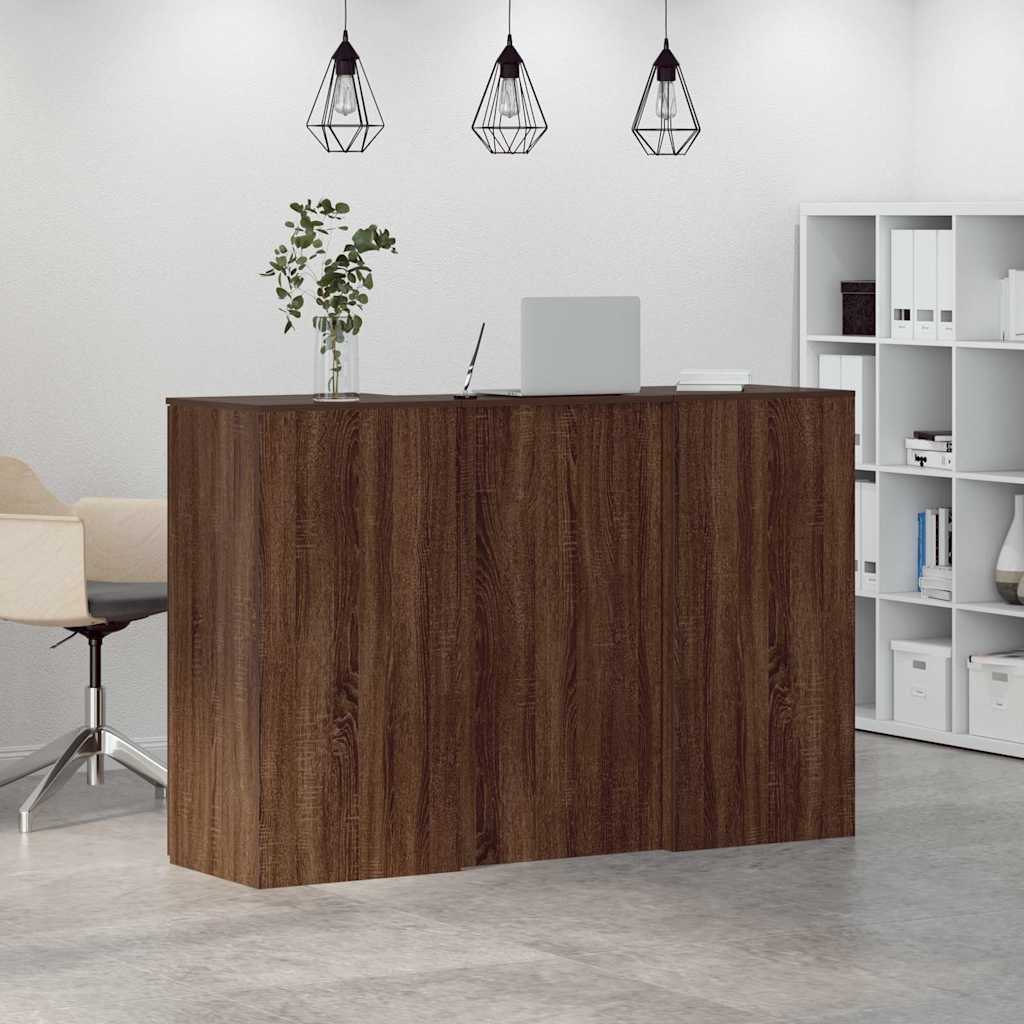 Γραφείο υποδοχής Καφέ Δρυς 155x50x103,5 εκ. Επεξεργασμένο Ξύλο