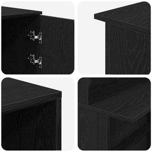 Γραφείο υποδοχής Μαύρο Δρυς 200x50x103,5 εκ. Επεξεργασμένο Ξύλο