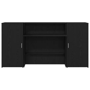 Γραφείο υποδοχής Μαύρο Δρυς 200x50x103,5 εκ. Επεξεργασμένο Ξύλο