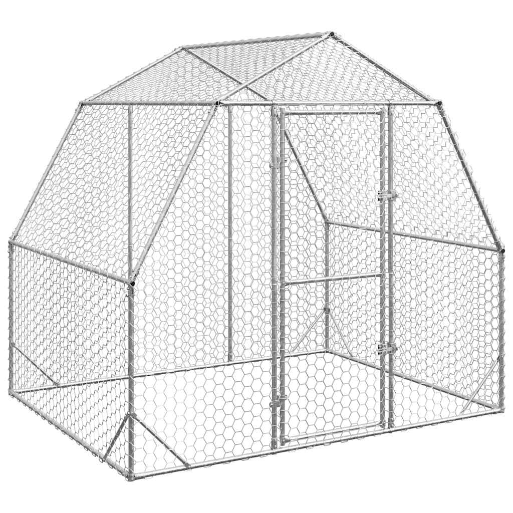 Chicken Run 2,5x2x2,25 m Γαλβανισμένος χάλυβας - Pakobazaar