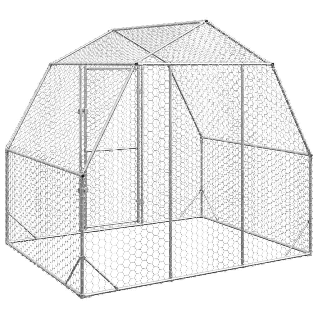 Chicken Run 2,5x2x2,25 m Γαλβανισμένος χάλυβας - Pakobazaar