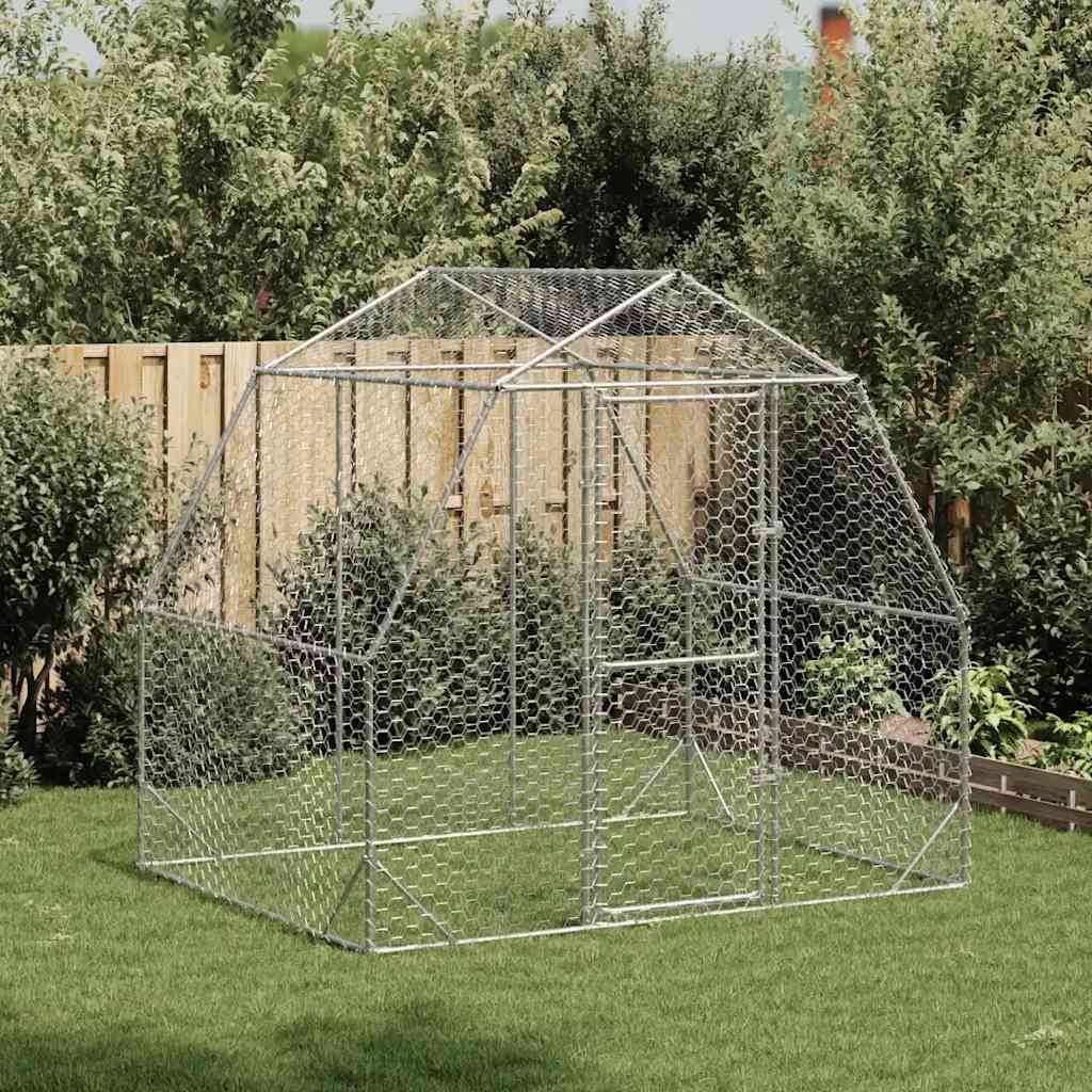 Chicken Run 2,5x2x2,25 m Γαλβανισμένος χάλυβας - Pakobazaar