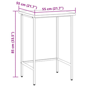Γωνιακό τραπέζι Γκρι 55 x 55 x 85 cm Χάλυβας και Μηχανικά Ξύλα - Pakobazaar