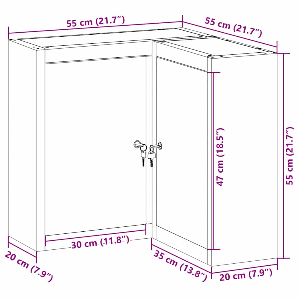 Ντουλάπα εργαλείων με ράφι Μαύρο και Γκρι 55 x 55 x 55 εκ - Pakobazaar
