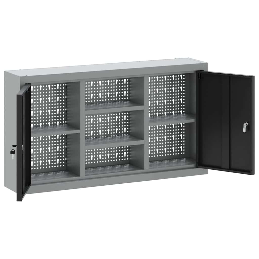 Ντουλάπα εργαλείων με ράφι Μαύρο και Γκρι 50 x 20 x 55 εκ. - Pakobazaar