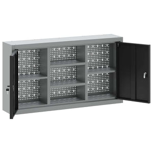 Ντουλάπα εργαλείων με ράφι Μαύρο και Γκρι 50 x 20 x 55 εκ. - Pakobazaar