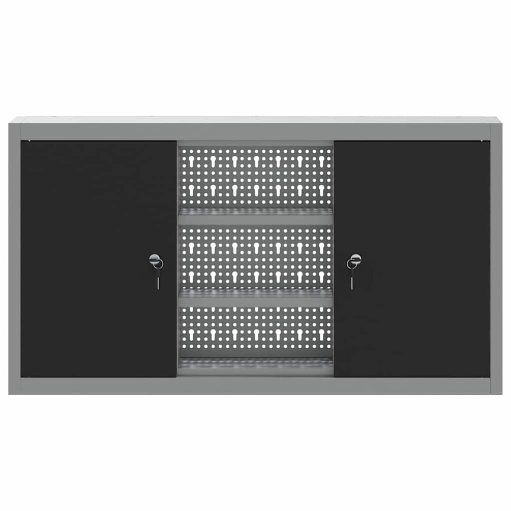 Ντουλάπα εργαλείων με ράφι Μαύρο και Γκρι 50 x 20 x 55 εκ. - Pakobazaar