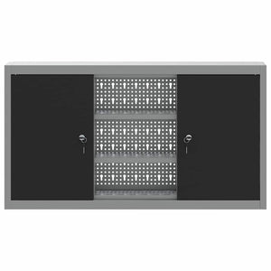 Ντουλάπα εργαλείων με ράφι Μαύρο και Γκρι 50 x 20 x 55 εκ. - Pakobazaar