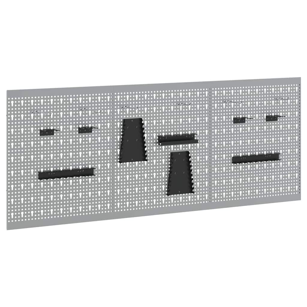 Πάνελ Τοίχου Εργαλείων 3 τμχ. Γκρι 150 x 1 x 60 εκ