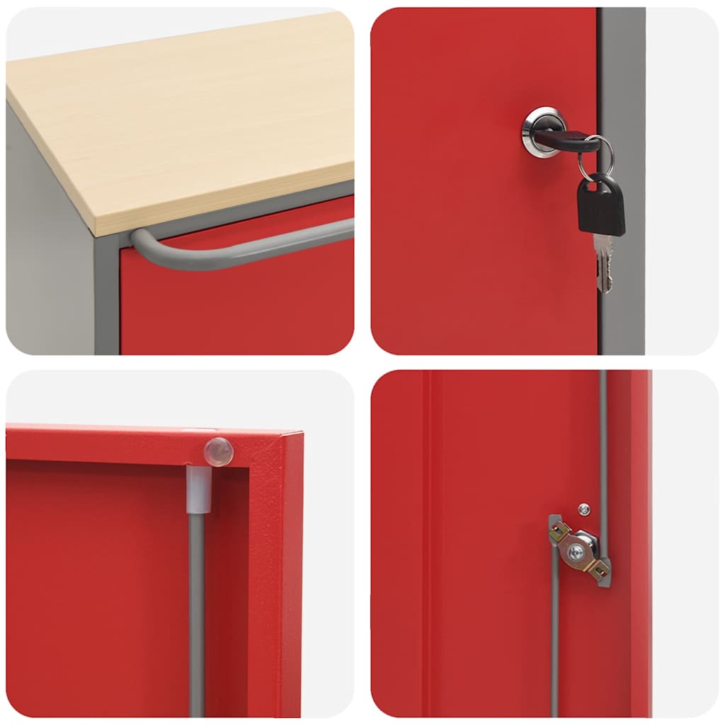 Πάγκος Εργαστηρίου με ράφι Κόκκινο και Γκρι 75 x 45 x 85 εκ. - Pakobazaar