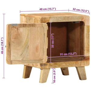 Κομοδίνο 2 τεμάχια 40x32x46 cm Στερεό ξύλο Rough Mango