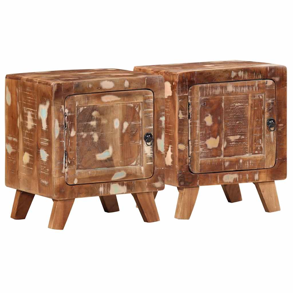 Κομοδίνο 2 τεμάχια 40x32x46 cm Στερεό ξύλο ανακυκλωμένο