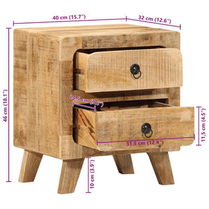 Κομοδίνο 40x32x46 cm από μασίφ ξύλο Rough Mango