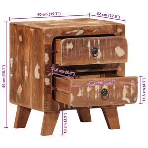 Κομοδίνο 2 τεμάχια 40x32x46 cm Στερεό ξύλο ανακυκλωμένο