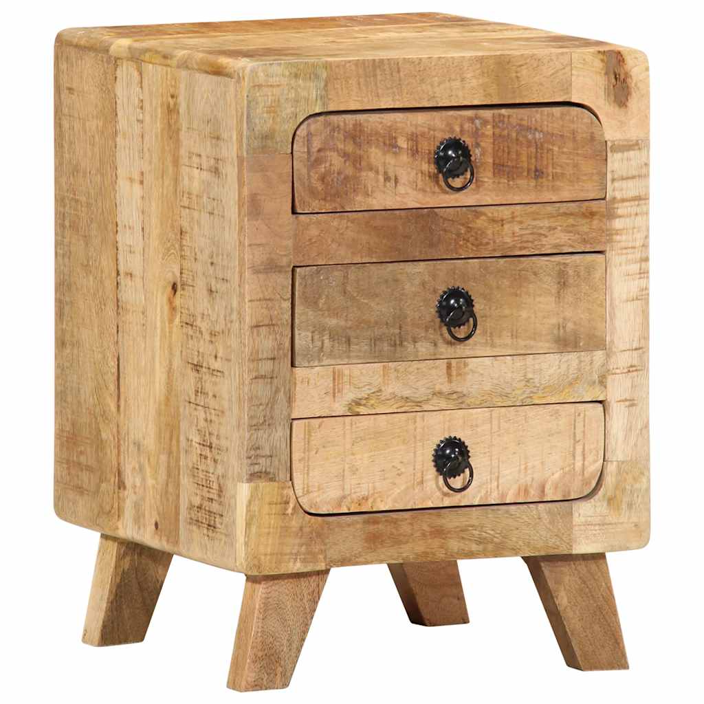 Κομοδίνο 37x32x50 cm Στερεό ξύλο Rough Mango